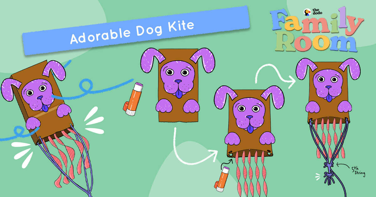 Turn Your Lunch Bag Into An Adorable Dog-Themed Kite