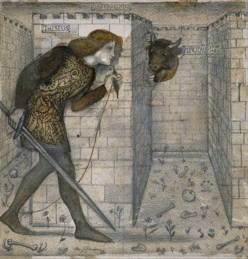 Theseus Stalking The Minotaur