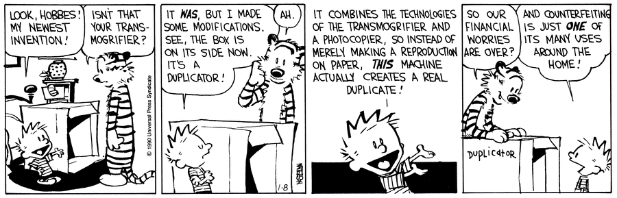 Calvin and Hobbes Comic Strip for January 08, 1990 