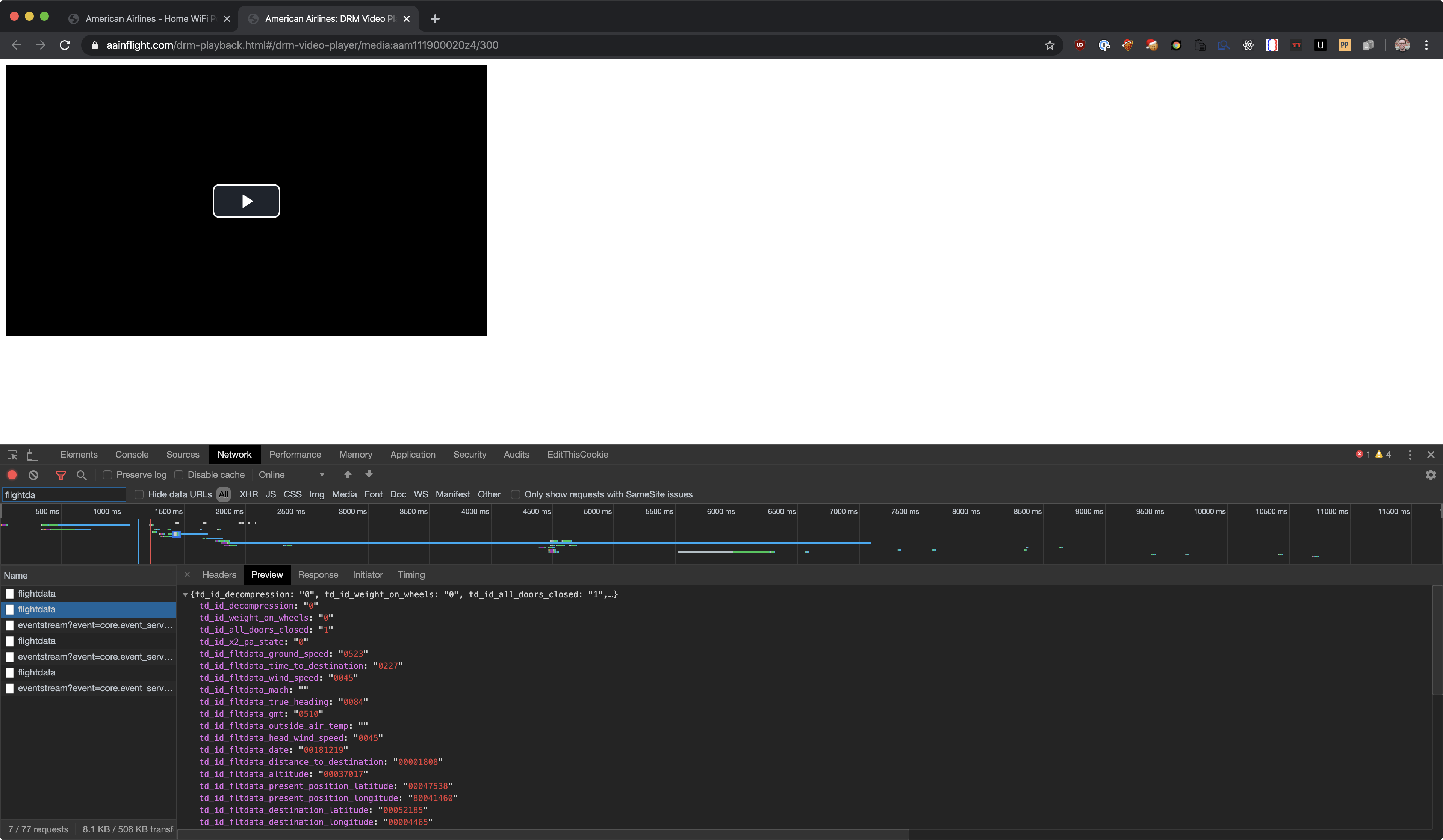 flight data contents