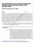 Research paper thumbnail of Host cell reactivation assay for actively transcribed DNA nucleotide excision repair using luciferase family expression vectors