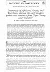 Research paper thumbnail of Numeracy of Africans, Asians, and Europeans during the early modern period: new evidence from Cape Colony court registers