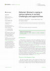 Research paper thumbnail of Editorial: Women's coping in various spheres in society: Challenges and opportunities