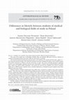 Research paper thumbnail of Differences in lifestyle between students of medical and biological fields of study in Poland