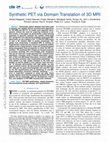 Research paper thumbnail of Synthetic PET via Domain Translation of 3D MRI