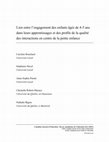 Research paper thumbnail of Lien entre l’engagement des enfants âgés de 4-5 ans dans leurs apprentissages et des profils de la qualité des interactions en centre de la petite enfance