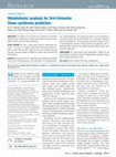 Research paper thumbnail of Metabolomic analysis for first-trimester Down syndrome prediction