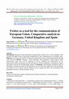 Research paper thumbnail of Twitter as a tool for the communication of European Union. Comparative analysis in Germany, United Kingdom and Spain