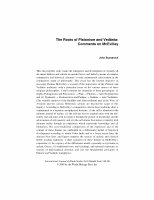 Research paper thumbnail of The Roots of Platonism and Vedanta