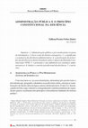 Research paper thumbnail of Administração pública e o princípio constitucional da eficiência