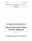 Research paper thumbnail of Plan de Desarrollo Urbano Local de Altagracia