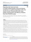 Research paper thumbnail of Mepolizumab improvements in health-related quality of life and disease symptoms in a patient population with very severe chronic rhinosinusitis with nasal polyps: psychometric and efficacy analyses from the SYNAPSE study