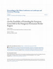 Research paper thumbnail of On the Possibility of Extending the European Green Belt to the Hungarian-Romanian Border Region