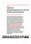 Research paper thumbnail of Met het Minderhedenforum valt de laatste dominosteen