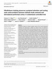 Research paper thumbnail of Mindfulness training preserves sustained attention and resting state anticorrelation between default‐mode network and dorsolateral prefrontal cortex: A randomized controlled trial