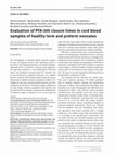 Research paper thumbnail of Evaluation of PFA-100 closure times in cord blood samples of healthy term and preterm neonates