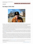 Research paper thumbnail of Obituary: Roy Wagner (1938-2018)