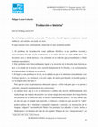 Research paper thumbnail of Traducción e Historia (Philippe Lacoue-Labarthe)