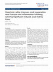 Research paper thumbnail of Hypertonic Saline Improves Renal Oxygenation, Renal Function and Inflammation Following Ischemia/Reperfusion-Induced Acute Kidney Injury