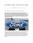 Research paper thumbnail of L´Affaire Ford, 40 Ans Plus Tard