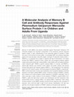 Research paper thumbnail of A Molecular Analysis of Memory B Cell and Antibody Responses Against Plasmodium falciparum Merozoite Surface Protein 1 in Children and Adults From Uganda