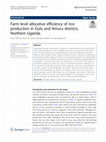 Research paper thumbnail of Farm level allocative efficiency of rice production in Gulu and Amuru districts, Northern Uganda