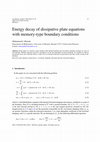 Research paper thumbnail of Energy decay of dissipative plate equations with memory-type boundary conditions