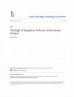 Research paper thumbnail of The Right of Integrity in Software: An Economic Analysis