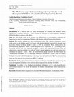 Research paper thumbnail of The effectiveness of psychodrama techniques in improving the moral development of children with attention deficit hyperactivity disorder