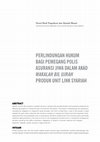 Research paper thumbnail of Perlindungan Hukum Bagi Pemegang Polis Dan/ Atau Peserta Asuransi Jiwa Dalam Akad Wakalah Bil Ujrah Produk Unit Link Syariah