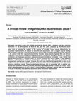 Research paper thumbnail of A critical review of Agenda 2063: Business as usual?