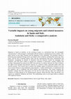 Research paper thumbnail of Variable impacts on young migrants and related measures in Spain and Italy. 
Andalusia and Sicily: a comparative analysis.