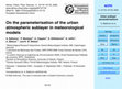 Research paper thumbnail of On the parameterisation of the urban atmospheric sublayer in meteorological models