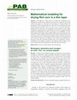 Research paper thumbnail of Mathematical modeling for drying flint corn in a thin layer