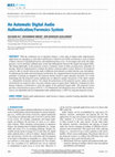 Research paper thumbnail of An Automatic Digital Audio Authentication/Forensics System