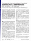 Research paper thumbnail of The nucleotide-binding site of bacterial translation initiation factor 2 (IF2) as a metabolic sensor