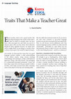 Research paper thumbnail of Traits That Make a Teacher Great