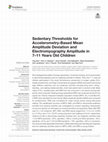 Research paper thumbnail of Sedentary Thresholds for Accelerometry-Based Mean Amplitude Deviation and Electromyography Amplitude in 7–11 Years Old Children