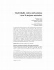 Research paper thumbnail of Emotividad y cortesía en la colonia: cartas de mujeres merideñas