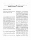 Research paper thumbnail of Differences in Visual Signal Design and Detectability between Allopatric Populations ofAnolisLizards