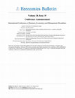 Research paper thumbnail of International Conference of Business, Economics and Management Disciplines