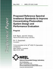 Research paper thumbnail of Proposed reference spectral irradiance standards to improve concentrating photovoltaic system design and performance evaluation