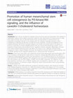 Research paper thumbnail of Promotion of human mesenchymal stem cell osteogenesis by PI3-kinase/Akt signaling, and the influence of caveolin-1/cholesterol homeostasis