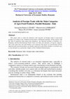 Research paper thumbnail of Analysis of Foreign Trade with the Main Categories of Agro-Food Products, Parallel Romania - Italy