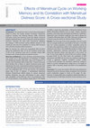 Research paper thumbnail of Effects of Menstrual Cycle on Working Memory and its Correlation with Menstrual Distress Score: A Cross-sectional Study