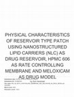 Research paper thumbnail of Physical Characteristics of Reservoir Type Patch Using Nanostructured Lipid Carriers (NLC) as Drug Resevoir, HPMC 606 as Rate Controlling Membrane and Meloxicam Drug Model