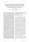 Research paper thumbnail of Judicial Intervention on Environmental Protection through Judicial Review with Special Reference to Sri Lanka