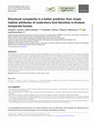 Research paper thumbnail of Structural complexity is a better predictor than single habitat attributes of understory bird densities in Andean temperate forests