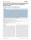 Research paper thumbnail of The Central Role of AMP-Kinase and Energy Homeostasis Impairment in Alzheimer’s Disease: A Multifactor Network Analysis