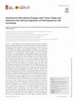 Research paper thumbnail of Intratumoral Microbiota Changes with Tumor Stage and Influences the Immune Signature of Oral Squamous Cell Carcinoma